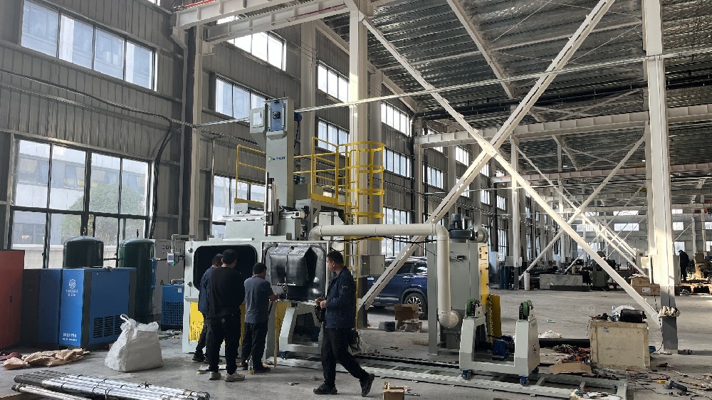 注塑機拉桿數控噴丸強化